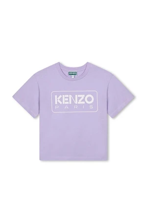 Dětské bavlněné tričko Kenzo Kids fialová barva, K60704