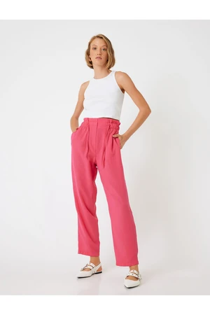 Koton Wide Leg Trousers with Elastic Waistband and Pockets