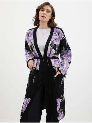 Orsay Black-Purple Women's Floral Cardigan - Women