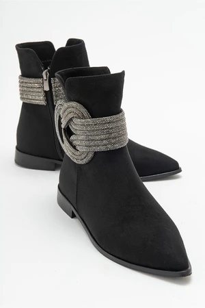 LuviShoes UNDO Black Suede Stoned Women's Boots