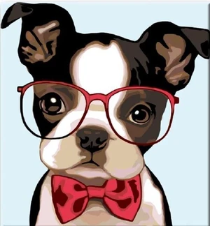 Zuty Peinture par numéros Bouledogue avec des lunettes