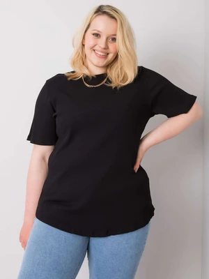 Černá pruhovaná halenka plus size velikosti