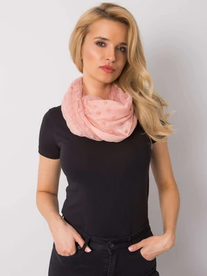 Dusty Pink Polka Dot Scarf with Applique