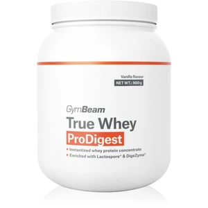 GymBeam True Whey ProDigest srvátkový proteín s tráviacimi enzýmami príchuť Vanilla 900 g