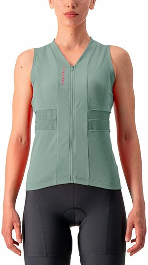 Castelli Anima 4 Sleeveless Tílko Defender Green/Persian Red XS