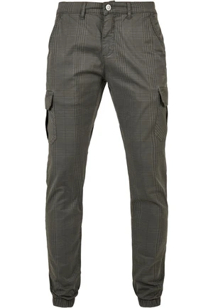 AOP Glencheck Cargo Jog Pants Dark Grey