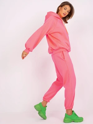 Fluo pink set of women's hoodie Liana