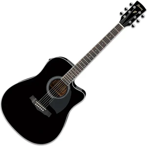 Ibanez PF15ECE-BK Black Guitare Dreadnought acoustique-électrique