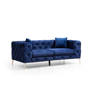 Ciemnoniebieska aksamitna sofa 197 cm Como – Artie