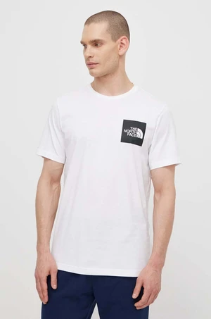 Bavlněné tričko The North Face M S/S Fine Tee bílá barva, s potiskem, NF0A87NDFN41