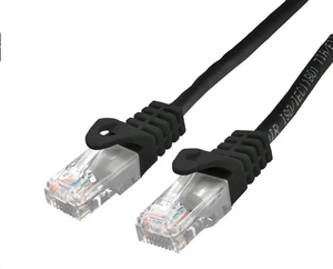 Kabel C-TECH CB-PP6-025BK patchcord Cat6, UTP, černý, 0,25m