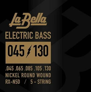 La Bella RX-N5D-M 45-130 Medium Scale Saiten für 5-saitigen E-Bass, Saiten für 5-Saiter E-Bass