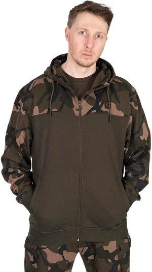 Fox Fishing Hoodie LW Khaki/Camo Split Zip Hoody - M