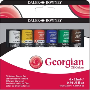 Daler Rowney Georgian Ensemble de peintures à l'huile 6 x 22 ml