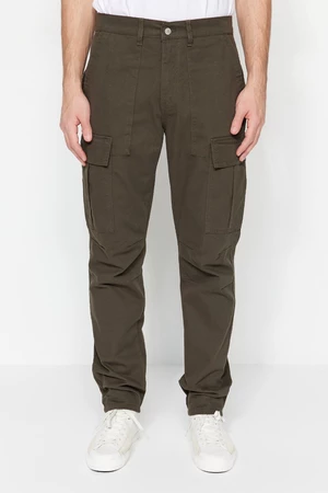 Trendyol Khaki Slim Fit Cargo Gabardine Trousers