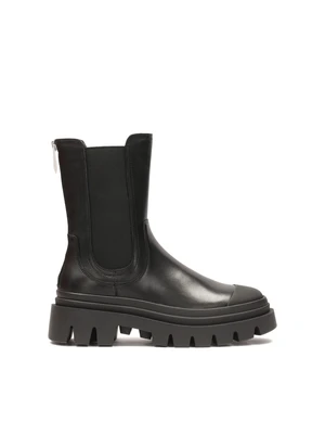 Czarne chelsea boots z licowej skóry