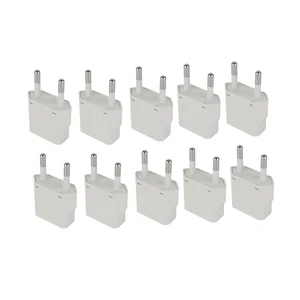 1-100pcs 4.0/4.8mm EU Plug Adapter EU US Israel To Euro KR BR Brazil Plug Converter American Travel Power Adapter Plug Socket