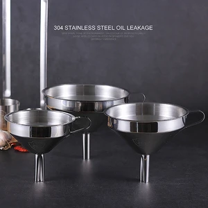 Stainless Steel Funnel Metal Mini Funnel Fluid Spice Cooking Oil Funnel Small Large Kitchen Funnel For Filling Bottle