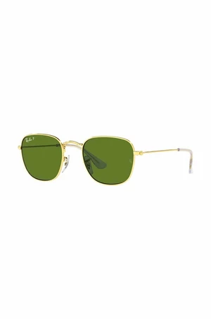 Detské slnečné okuliare Ray-Ban Frank Kids zelená farba, 0RJ9557S-Polarized