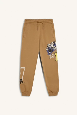 DEFACTO Boy Printed Thick Sweatpants with Elastic Waistband