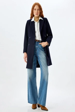 Koton Navy Blue Women's Coat