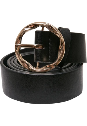 Small women's belt made of synthetic leather black