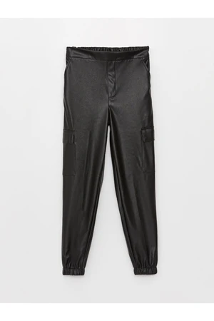 LC Waikiki Girls' Elastic Waist Leather Look Jogger Pants