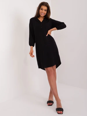 Black viscose dress SUBLEVEL for everyday wear