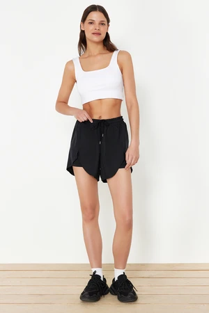 Trendyol Black 2-Layer Knitted Sports Shorts with Inside Shorts