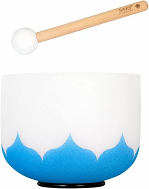 Sela 8" Crystal Singing Bowl Lotus 440 Hz G - Blue (Throat Chakra) incl. 1 Wood Mallet Percusión para musicoterapia