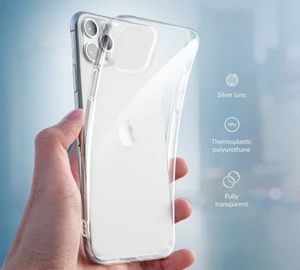 Silikonové pouzdro Forcell AntiBacterial pro Huawei P40 Lite E, transparentní