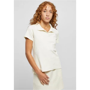 Women's towel polo shirt light white