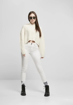 Women's Oversized Hooded Sweater - Cream