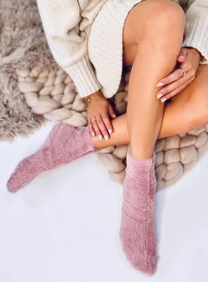 Ružové hrejivé ponožky na zimu