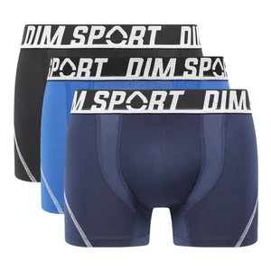 DIM SPORT MICROFIBRE BOXER 3x - Men's Sports Boxer Shorts 3 pcs - Black - Blue