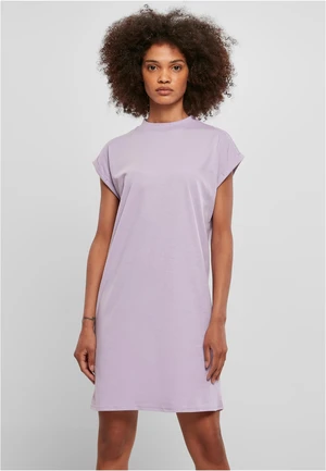 Women's tortoise dress with extended lilac shoulders