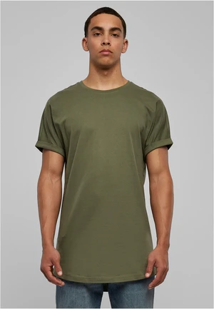 Olive T-shirt with a long shape