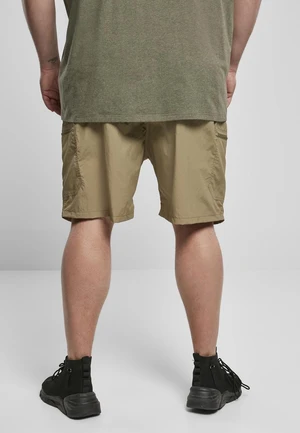 Adjustable khaki nylon shorts