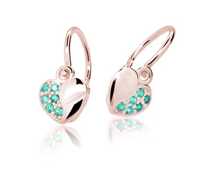 Cutie Jewellery Dětské náušnice z růžového zlata C2160-10-X-4 světle zelená