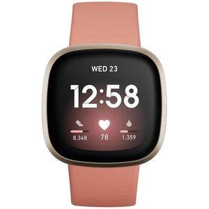 Inteligentné hodinky Fitbit Versa 3 - Pink Clay/Soft Gold Aluminum (FB511GLPK) inteligentné hodinky • 1,58" OLED displej • dotykové a tlačidlové ovlád