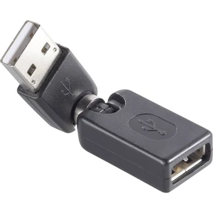 USB adaptér RENKFORCE 1x USB 2.0 zástrčka ⇔ 1x USB 2.0 zásuvka, čierna, pozlátený