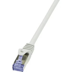 LogiLink CQ3022S RJ45 sieťové káble, prepojovacie káble CAT 6A S/FTP 0.50 m sivá samozhášavý, s ochranou 1 ks