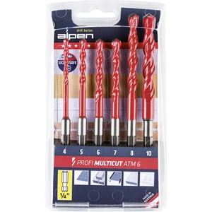 Alpen MultiCut 0000100802100 tvrdý kov sada viacúčelového vrtáka 6-dielna   1/4 "(6,3 mm) 1 ks