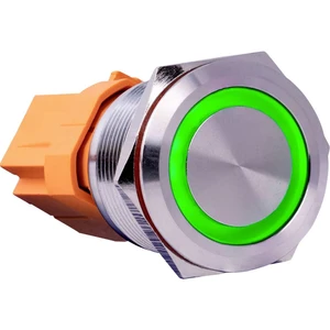 Joy-it BUTTON22C-L-GR spínač s reverzáciou 250 V/AC 15 A 1x zap/vyp s aretáciou zelená (Ø x v) 25 mm x 34.50 mm IK10, IP