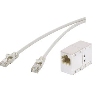 Renkforce RF-3828910 RJ45 sieťové káble, prepojovacie káble CAT 5e F/UTP 30.00 m sivá s ochranou 1 ks