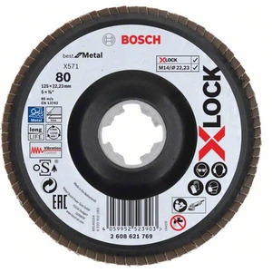 Bosch Accessories 2608621769 Lamelový disk X-LOCK, kovový, s uhlovým dizajnom, G 80, X571, 125 mm, K80    1 ks