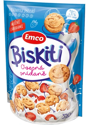 Biskiti mléční s jahodami