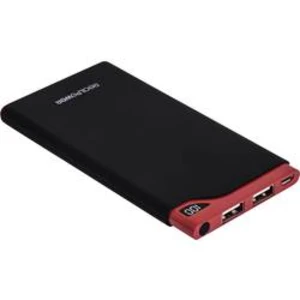 Powerbanka RealPower PB-6000S, Li-Pol 6000 mAh, červenočerná