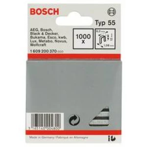 Úzké sponky do sponkovačky, typ 55 - 6 x 1,08 x 12 mm 1000 ks Bosch Accessories 1609200370 Typ svorek Typ 55