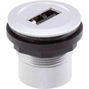 USB vestavný adaptér Schlegel RRJ_USB_AB, IP65, zásuvka Typ A <=> zásuvka Typ B, kov